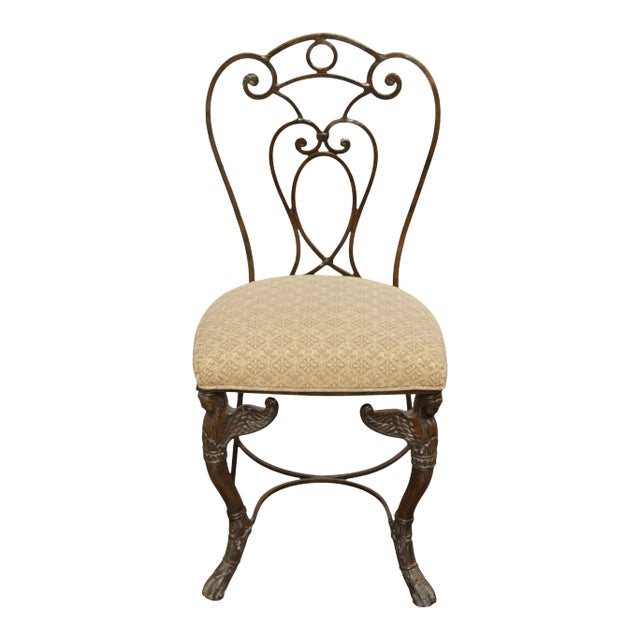 French Neoclassical Style Figural Carved Accent Chair For Sale
