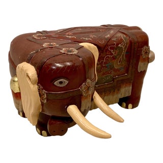 1970s Large Scale Asain Elephant Bench For Sale