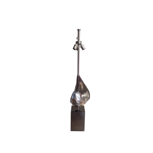Bronze Seashell Lamp from Maison Charles, 1960s For Sale - Image 6 of 11