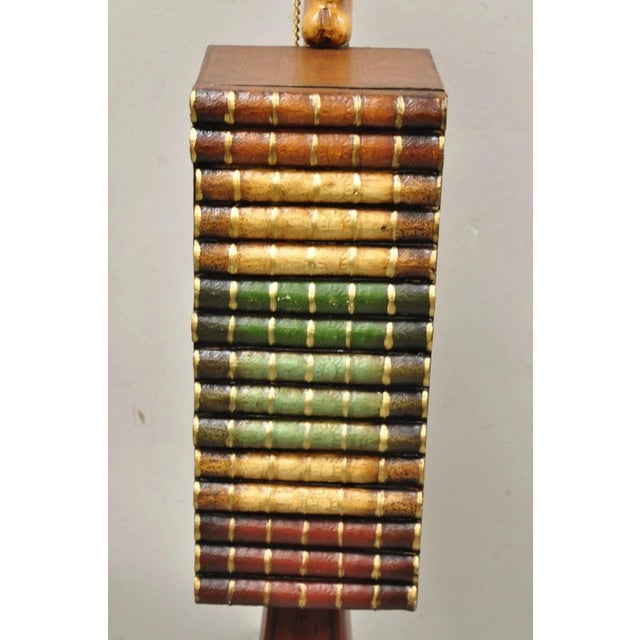 Wood Late 20th Century 52" Tall Figural Librarian Man Holding Stack of Books Statue Storage Cabinet For Sale - Image 7 of 12