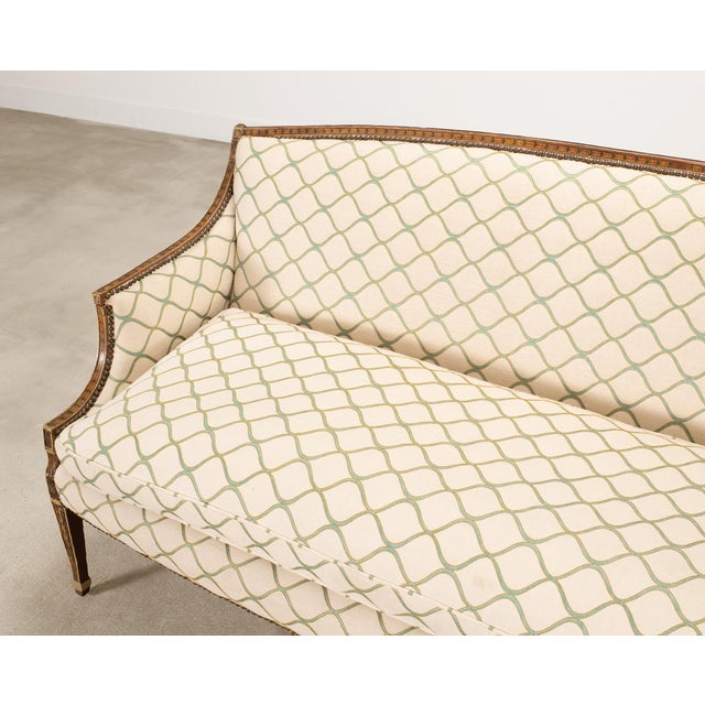 19th C. English Georgian Neoclassical Painted Cabriole Sofa For Sale - Image 13 of 18