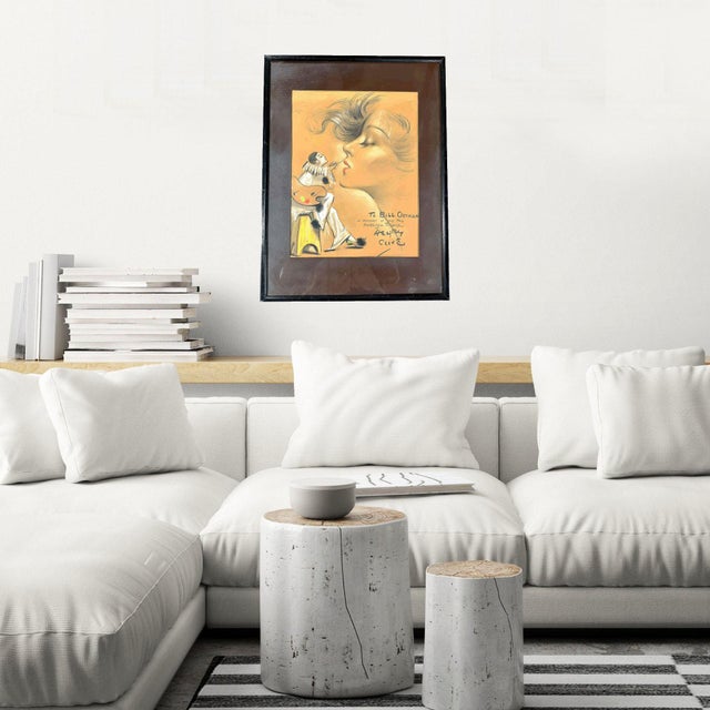 1930s 1934 Female Portrait Pastel on Paper by Henry Clive For Sale - Image 5 of 5