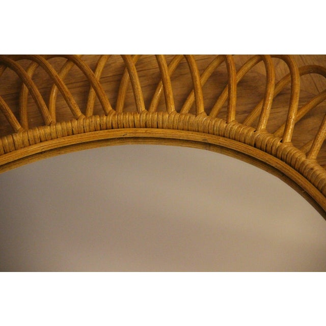 Oval Wall Mirror in Rattan and Bamboo, 1960s For Sale - Image 6 of 16