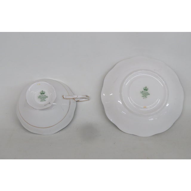 Ceramic Royal Standard Green and Gold 22k Teacup and Saucer Set 4656b For Sale - Image 7 of 10