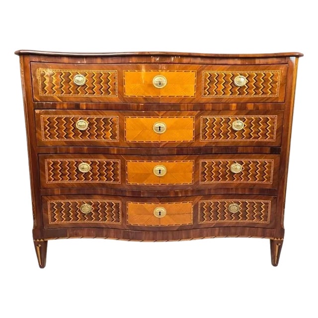 Inlaid Chest of Drawers with Double Secret Compartments, 1700s For Sale