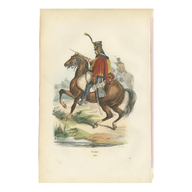 After Horace Vernet, Hussar Cavalryman on Horseback, 1843, Paper For Sale