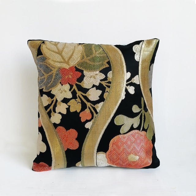 2020s Early 20th Century Japanese Silk Obi Accent Pillow For Sale - Image 5 of 13