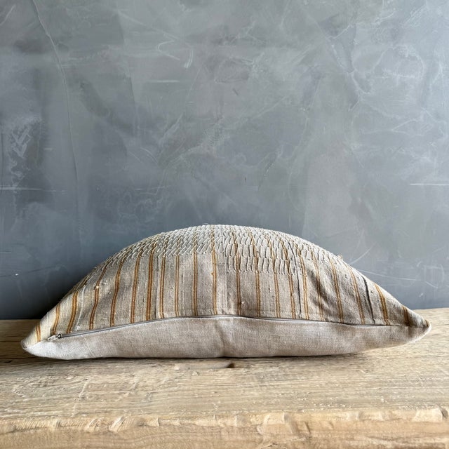 Not Yet Made - Made To Order Vintage Textile Lumbar Pillow With Down Insert For Sale - Image 5 of 7