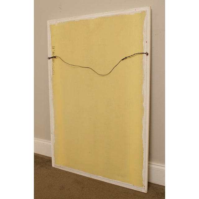 Hollywood Regency Vintage White Painted Faux Bamboo Wall Mirror For Sale - Image 12 of 13