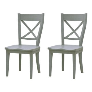 French Provincial Style Painted Dining Chairs- Set of 2 For Sale