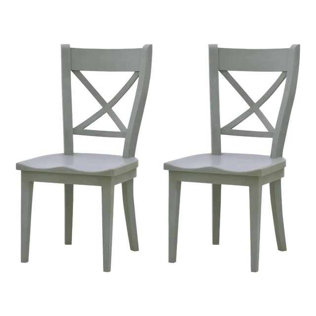 French Provincial Style Painted Dining Chairs- Set of 2 For Sale