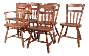 Mid 20th Century Set of Six Cushman Colonial Creations Maple Dining Chairs