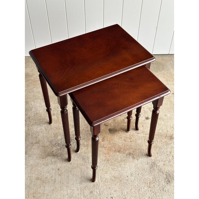 Pair of Vintage Mahogany Nesting Tables For Sale - Image 9 of 17