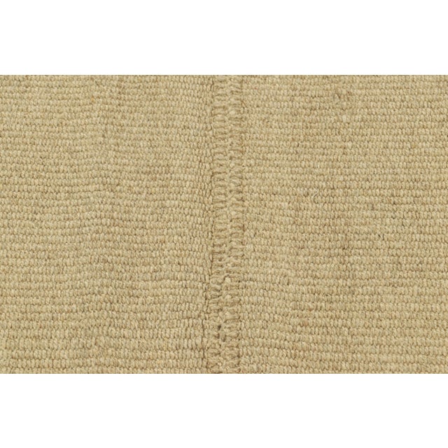Contemporary Rug & Kilim’s Contemporary Kilim With Textural Beige Stripes For Sale - Image 3 of 7