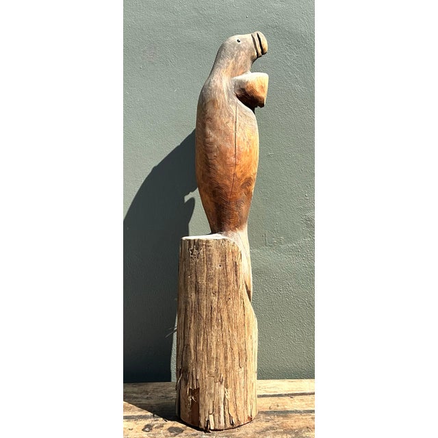 Vintage Hand Carved Walrus Statue For Sale - Image 9 of 12