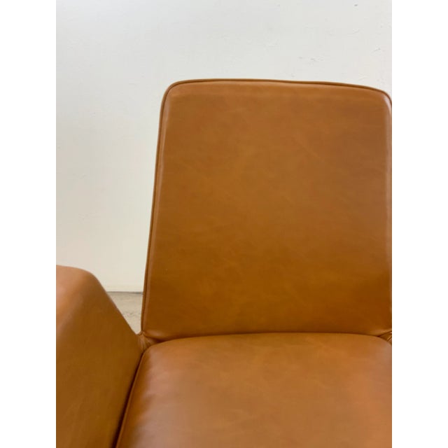 Mid- Century Modern Style Butterscotch Faux Leather Desk Chair For Sale - Image 4 of 7