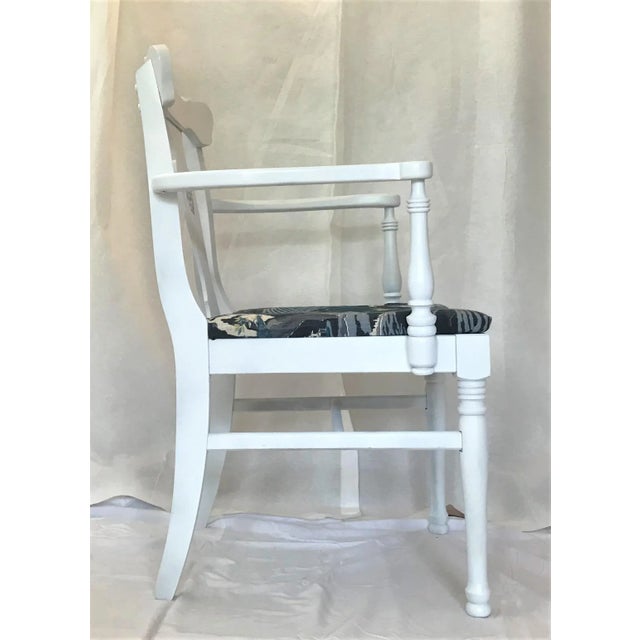 1920s 1920s White Chinoiserie Armchair Robert Allen Upholstery For Sale - Image 5 of 8