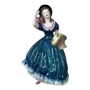 Vintage 1970’s Coalport Breeze Ladies of Fashion Bone China Figurine Teal Dress