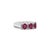 1.67 Carat Oval Cut Ruby and Diamond Three-Stone Band Ring Size 6.25 For Sale In Miami - Image 6 of 7