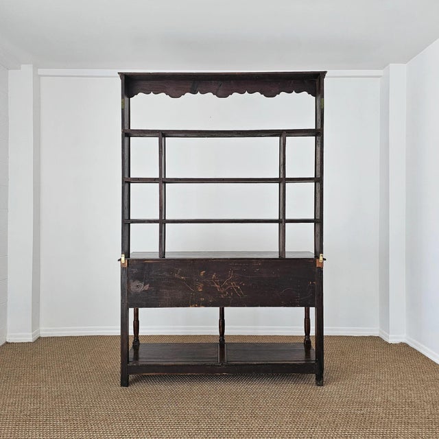 19th Century Antique Welsh Oak Dresser Circa 1830 Georgian Plate Rack Farmhouse Cupboard For Sale - Image 5 of 15