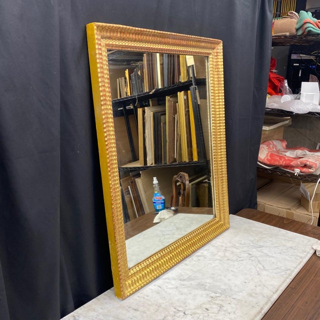 Wood 18th Century French Carved Giltwood Wall Mirror With Original Gold Leaf Paint For Sale - Image 7 of 8