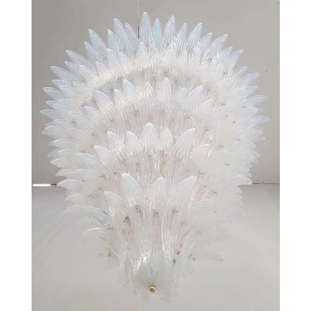 Fabio Ltd 21st Century Opaline Palmette Chandelier by Fabio LTD For Sale - Image 4 of 9