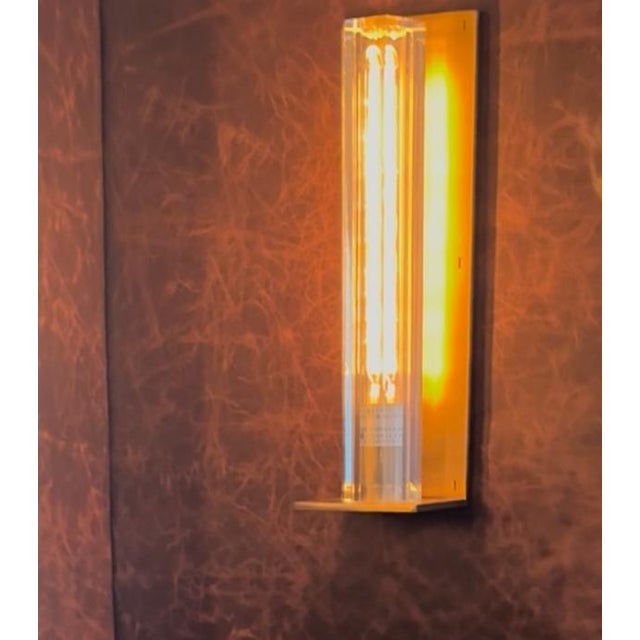 2010s Mid Century Modern Set of Brass Wall Sconces - a Pair For Sale - Image 5 of 6