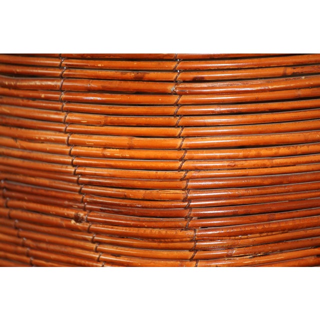 Brown Gorgeous, Large, Vintage Pencil Reed Basket, Iron Handles For Sale - Image 8 of 12
