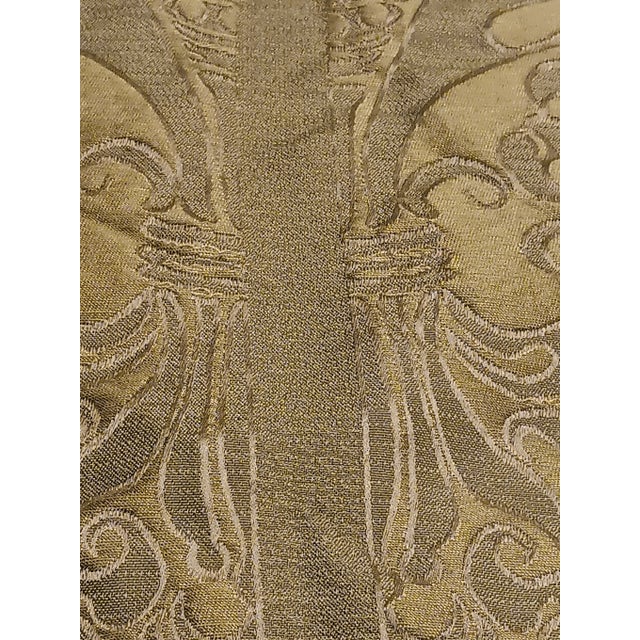 Scalamandre Elegant Designer Italian Embossed Chartreuse Silk Upholstery Fabric- 6 Yards For Sale - Image 18 of 18