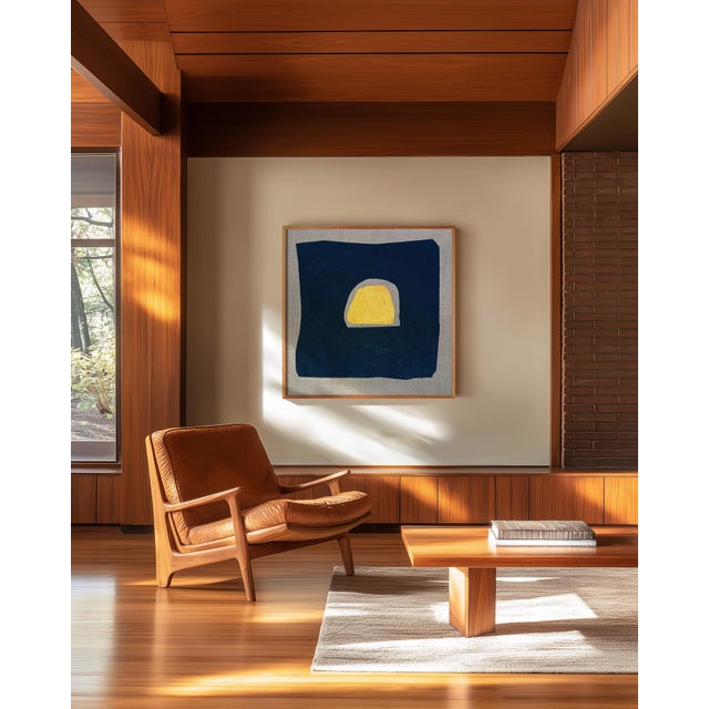 Vintage Gold and Noir Textural Masterpiece Painting Larger Size 24wx24h x3, Spanish Linen BLACK FLOATING FRAME ( Not...