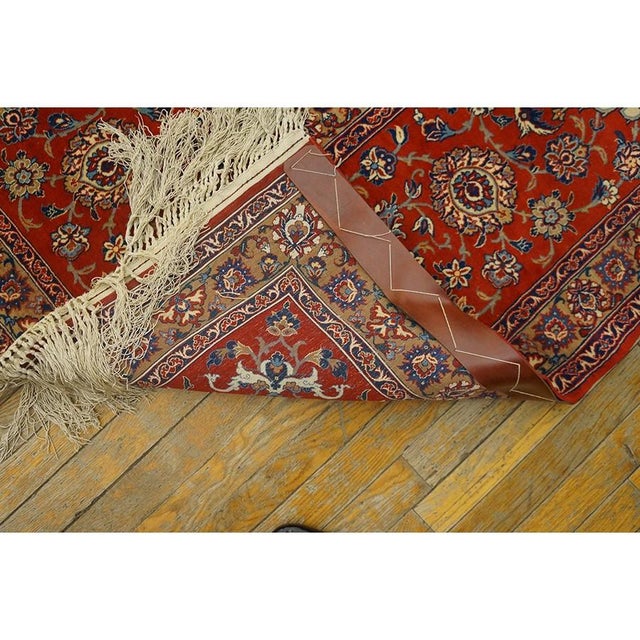 1940s 1940s Multicolor Classic Medallion Antique Esfahan Handknotted Wool Carpet Rug For Sale - Image 5 of 6