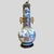 This Chinese porcelain vase lamp features a distinctive silhouette and intricate, hand-painted decorations characteristic...