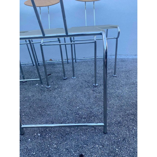 Postmodern Memphis style vintage dining chair set designed by Massimo Iosa Ghini for Moroso circa 1987 Italy. Made of...