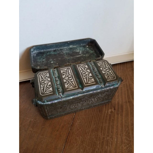 Antique Bronze and Silver Betel Box For Sale - Image 4 of 11
