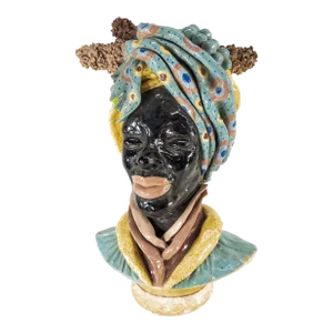 Early 20th Century Art Pottery Faience Majolica African American Figure