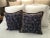 2010s Original Guatemalan Teextile Cushion Cases in Navy Blue a Pair For Sale - Image 5 of 5