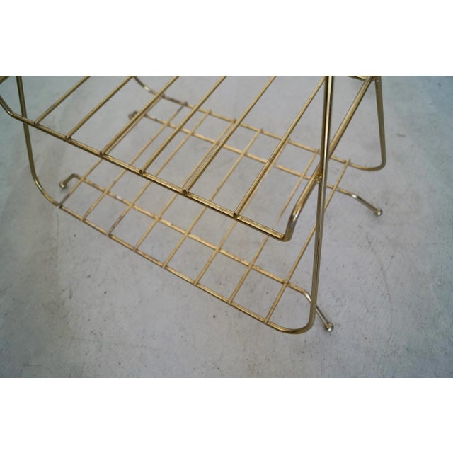 1950's Mid-Century Modern Atomic Brass Magazine Rack For Sale - Image 11 of 13