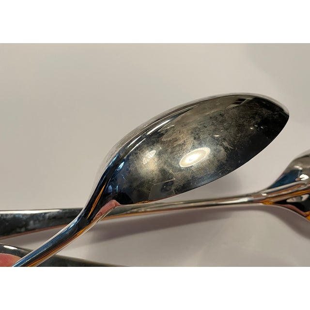 1960s Set of 6 Silverplate Serving Spoons For Sale - Image 5 of 5