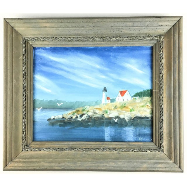Mid Century Artisan Oil Painting Camden Maine For Sale - Image 13 of 13