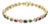 14K Yellow Gold Multi-Gemstone and Diamond Halo Rainbow Tennis Bracelet For Sale