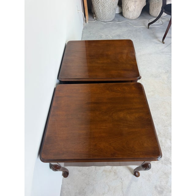 1970's Vintage Drexel Queen Anne Style Nightstands – A Pair For Sale - Image 10 of 16