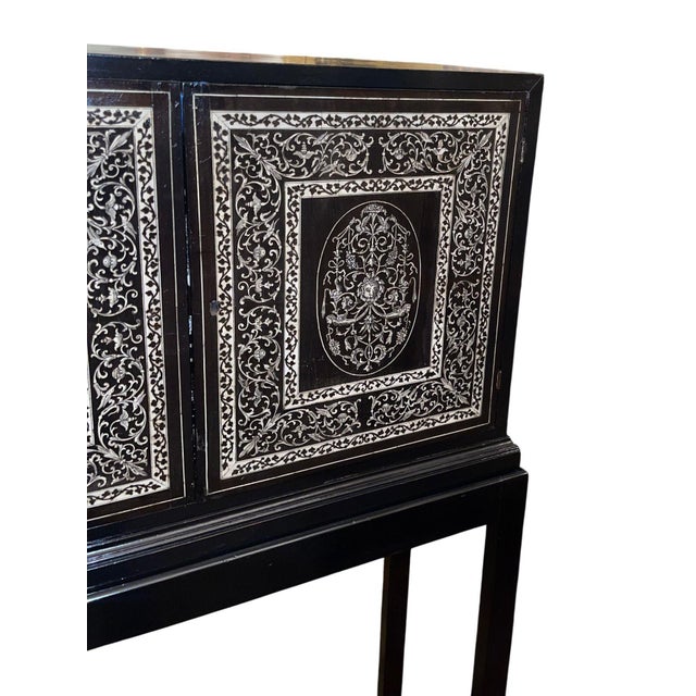 19th Century Italian Ebonized Cabinet With Inlaid Fitted Interior For Sale - Image 11 of 13