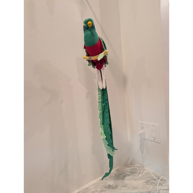 Green Vintage Angelitos Stuffed Parrot Decor For Sale - Image 8 of 9