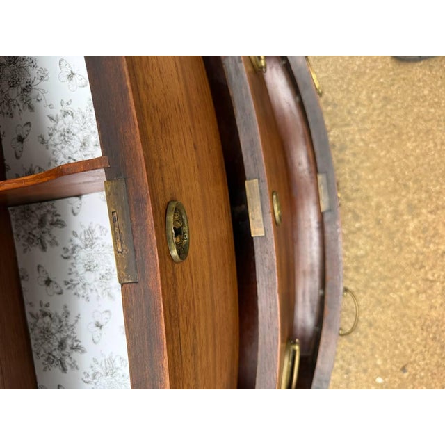 English Early 20th Century Regency Style Tall Boy Bow Front Chest of Drawers For Sale - Image 3 of 14