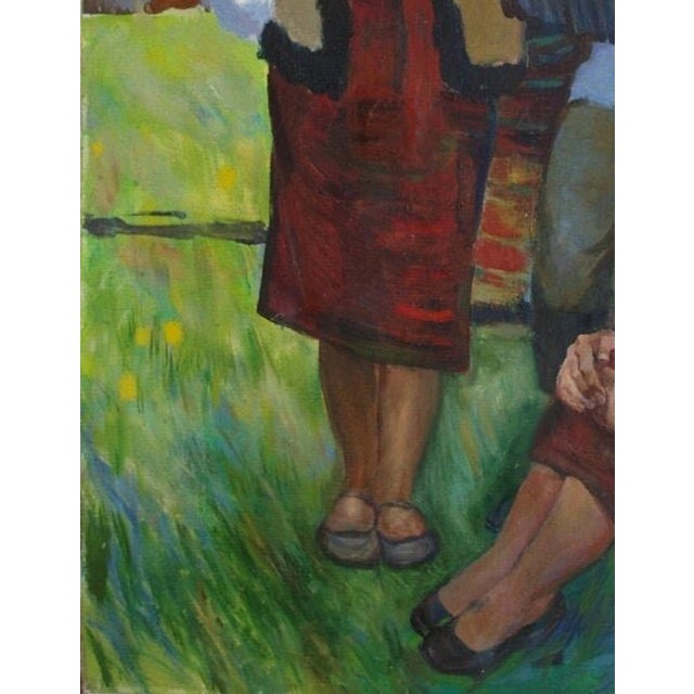 Ukrainian Folk Scene Oil Painting, Vintage Soviet Art, Kovalchuk, 160-120 For Sale - Image 4 of 6