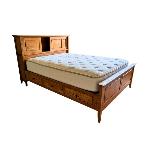 Handcrafted Arts & Crafts Queen Bed Storage Frame For Sale - Image 4 of 6