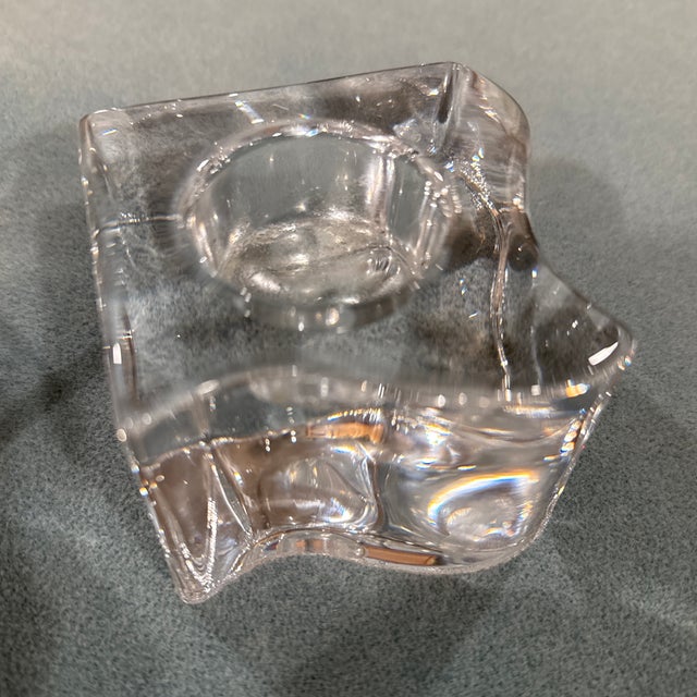 Modern Orrefors Sweden Crystal Candle Holder's For Sale - Image 3 of 6