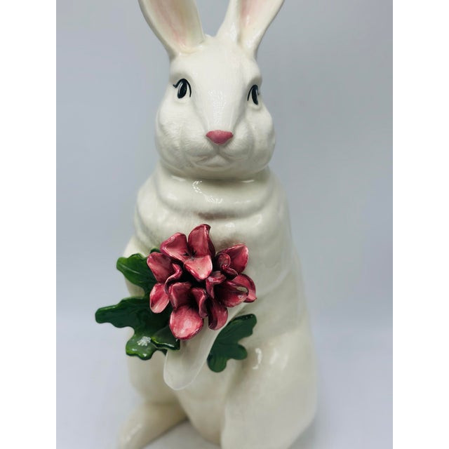 White Large Vintage Ceramic Rabbit For Sale - Image 8 of 8