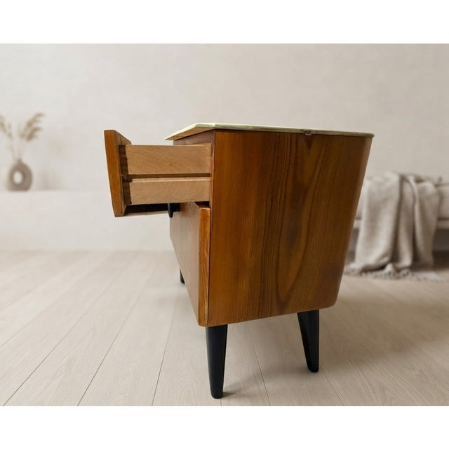 Mid-Century Modern Bedside Table by Jindřich Halabala for ÚpP Závody, Czechoslovakia, 1950s For Sale - Image 14 of 18