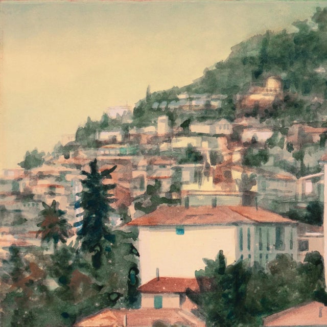 Peach 'North California Coastal City' by Isabelle Schrock Barnett, Berkeley, San Francisco Women Artists, Diptych For Sale - Image 8 of 13